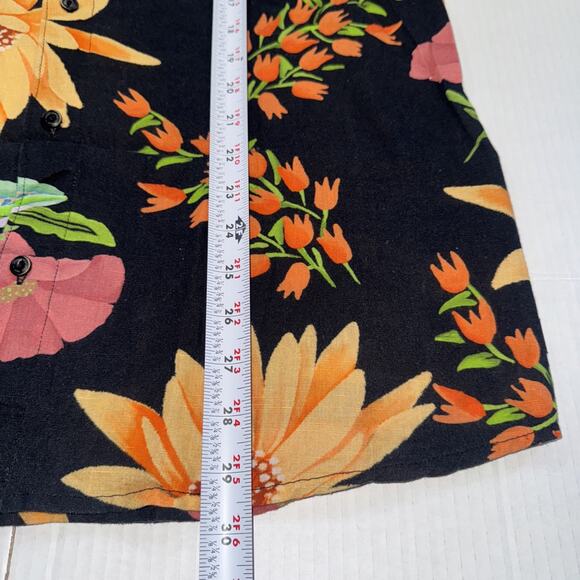 Roark Shirt Mens Size M Short Sleeve Button Classic Fit Floral Summer Black - Picture 9 of 13